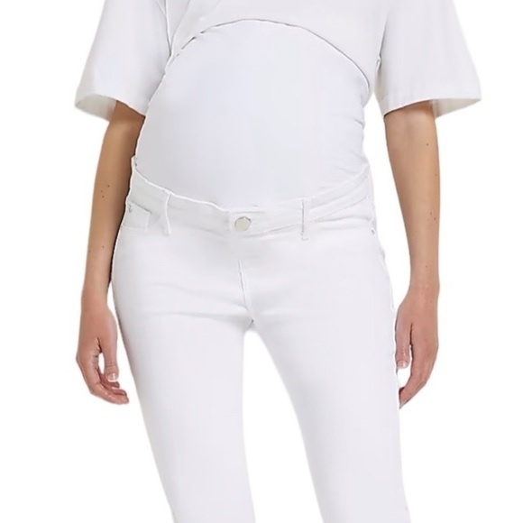 River Island maternity WHITE MOLLY MID RISE SKINNY JEANS SZ 10 - Picture 4 of 13